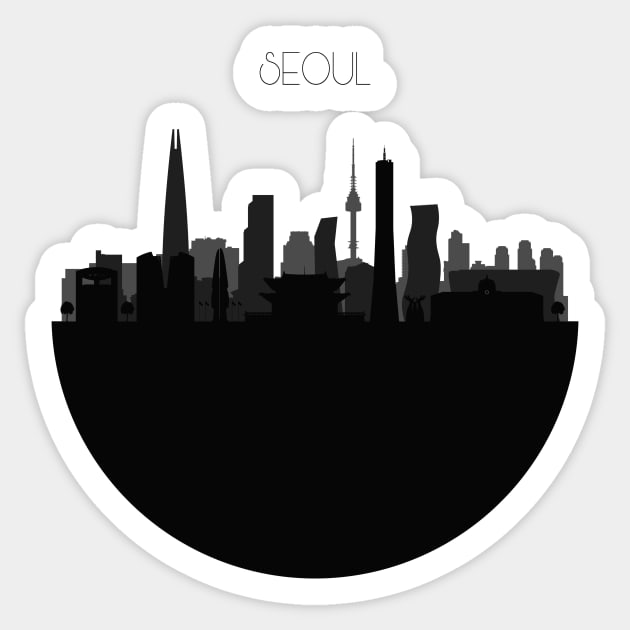 Seoul Skyline Sticker by inspirowl